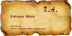 Katona Absa névjegykártya